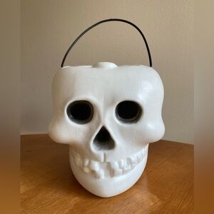 Vintage Blinky white skeleton trick or treat pail